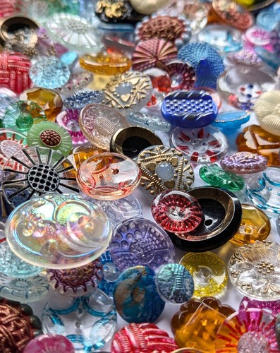 Vintage glasknöpfe bunte - vintage, glasknöpfe: