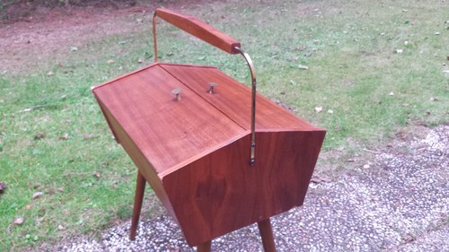 Teakholz nähkasten 60er x - nähkasten,