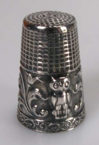 Fingerhut thimble eule silber - eule,